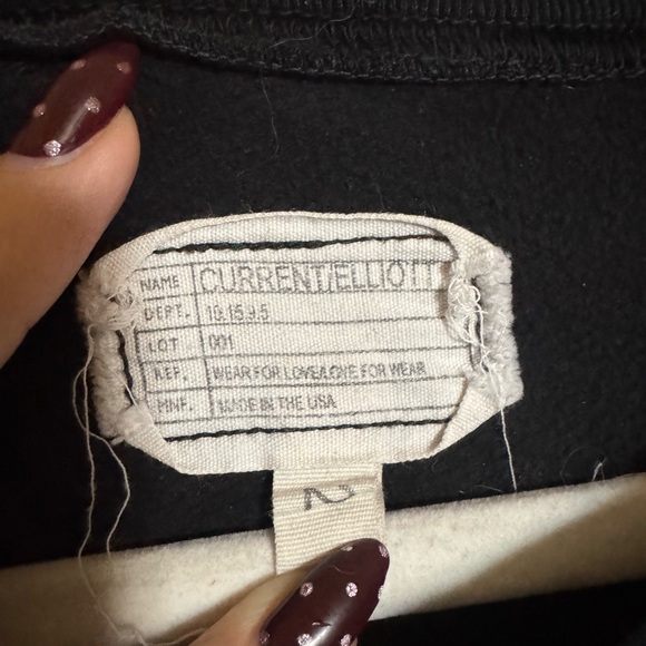 Current/Elliott The Rugby Stadium Black Beauty Crewneck Sweater Size 2 - Picture 3 of 6